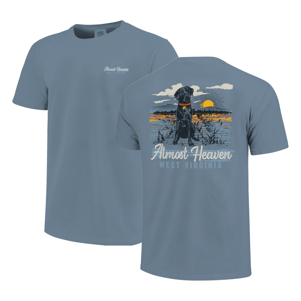 Almost Heaven Dog On Dock Tshirt