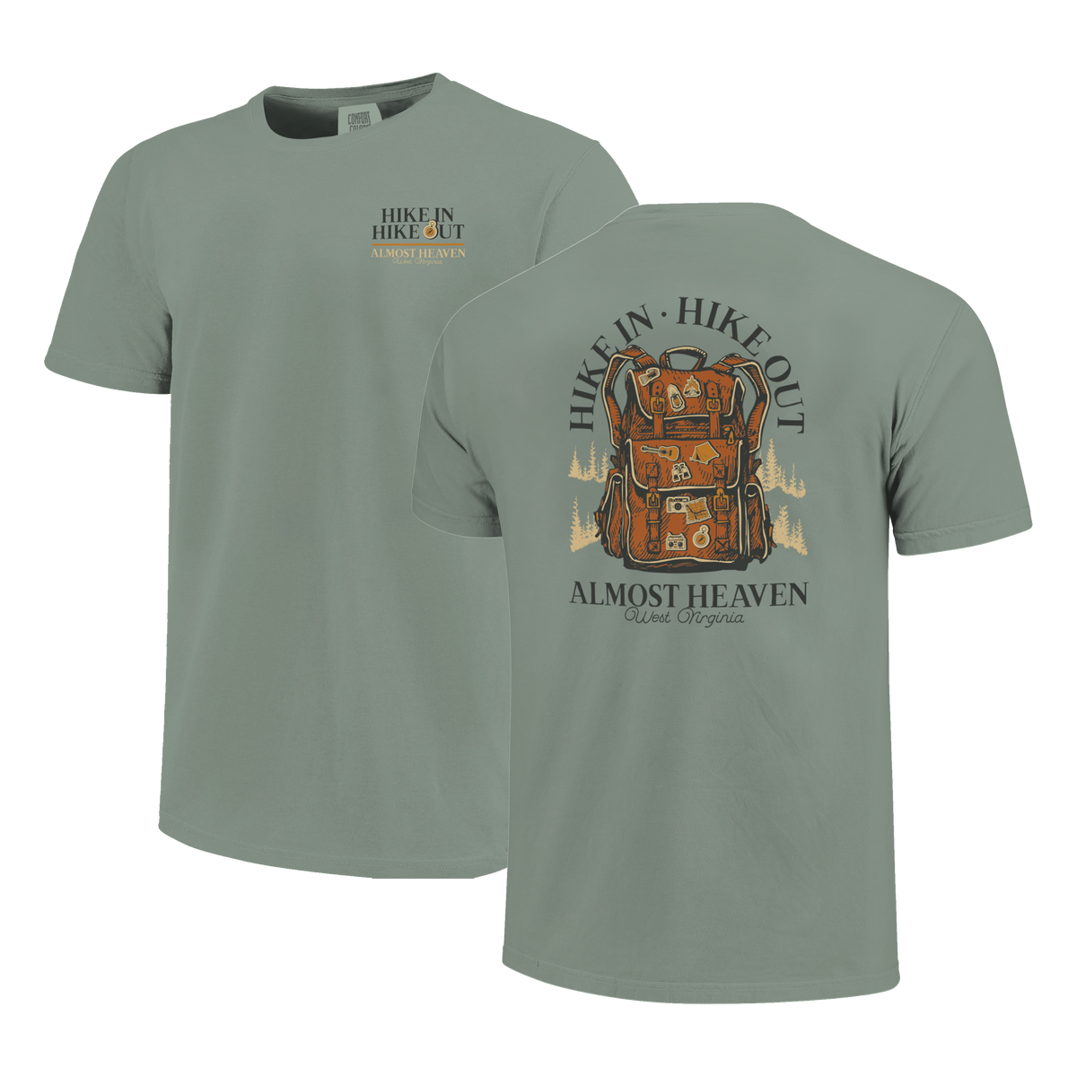 Hike In/Hike Out Backpack Pins Tshirt