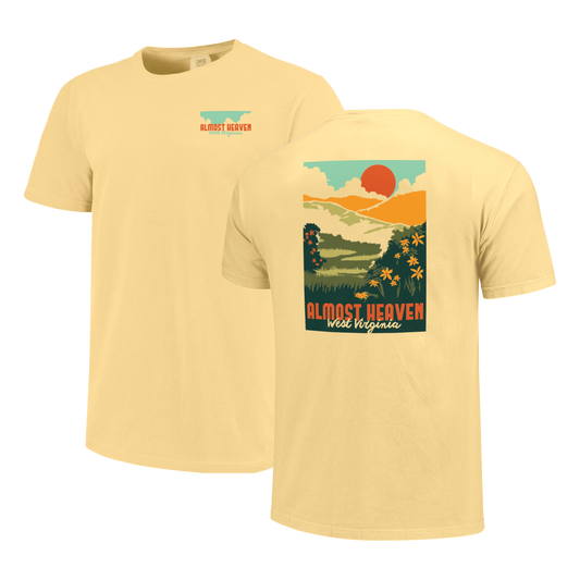 Almost Heaven Wildflowers/ mtns tee