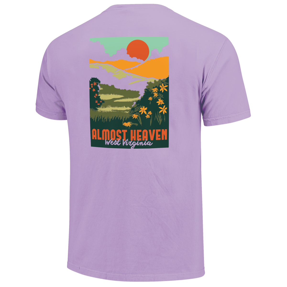 Almost Heaven Wildflowers/ mtns tee