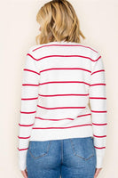 V Neck Bow Tie Front L/S Sweater
