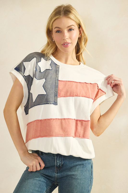 American Flag S/S Top