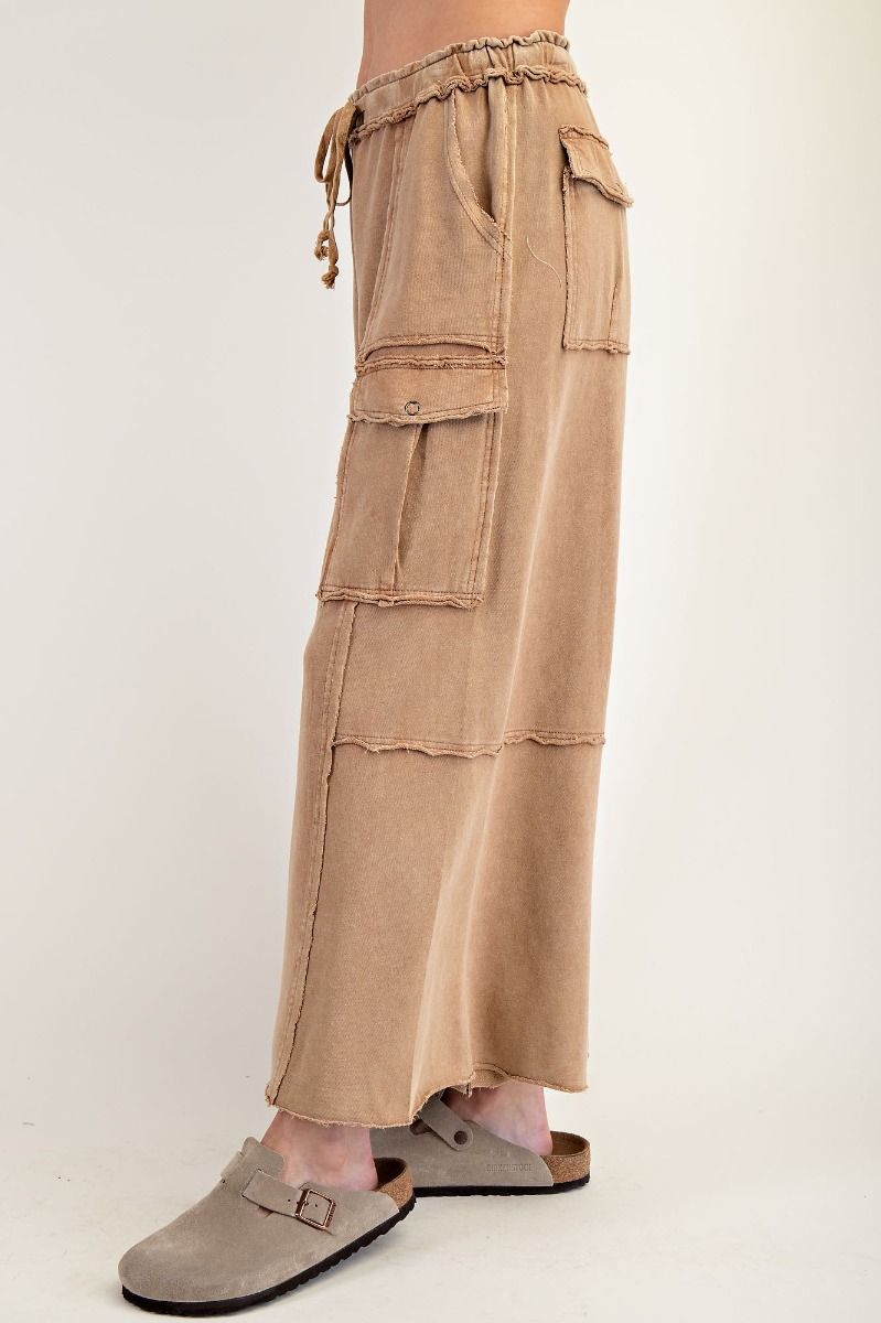 Mineral Washed Wide Leg Pants