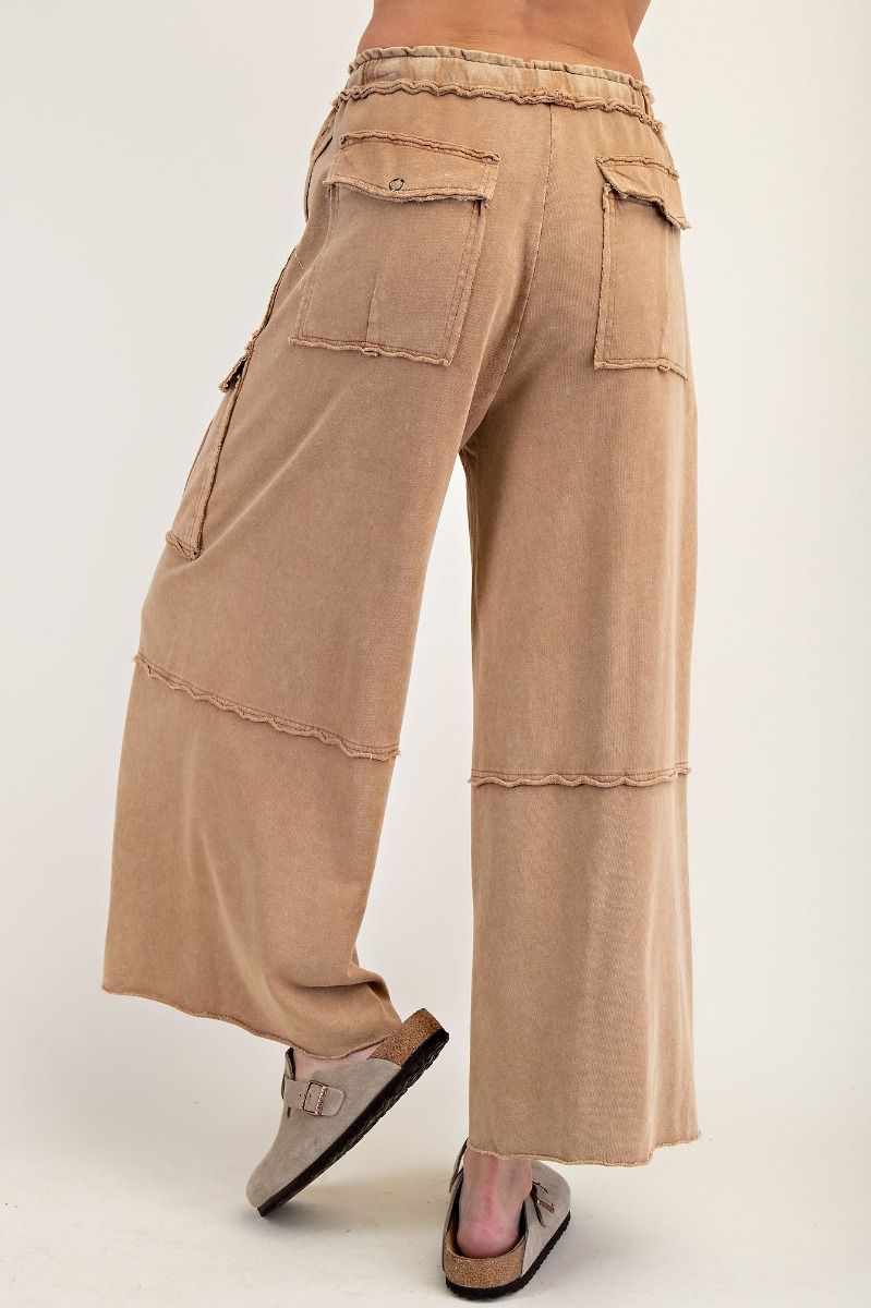 Mineral Washed Wide Leg Pants