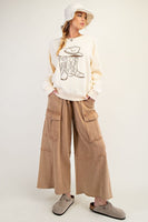 Mineral Washed Wide Leg Pants
