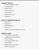 High Rise Cuffed Baggy Wide Panel
