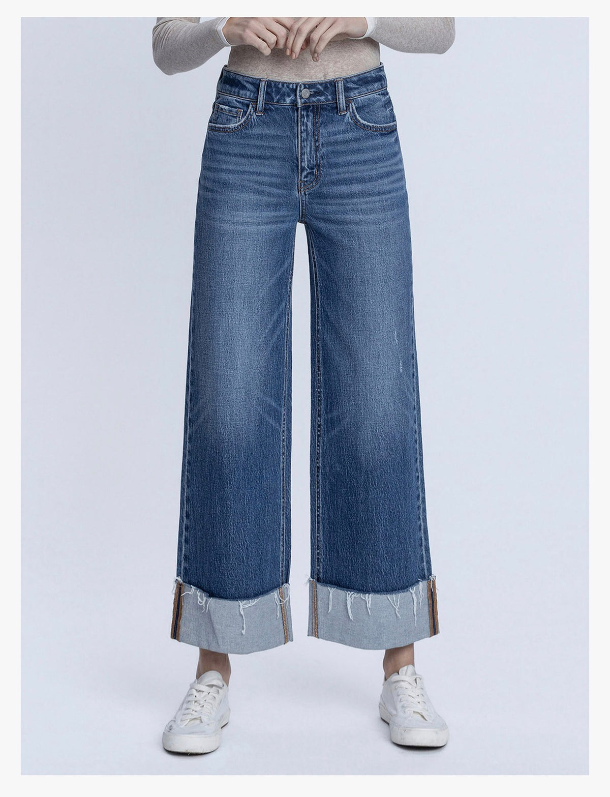 High Rise Cuffed Ankle Wide