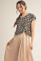 Drop Shoulder Sweater Top w/ Knot

