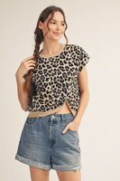 Drop Shoulder Sweater Top w/ Knot
