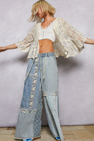 Crochet Vneck S/S Cardigan
