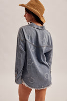 Denim Button Western Top
