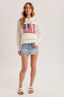 Open Stitch L/S American Flag Sweater
