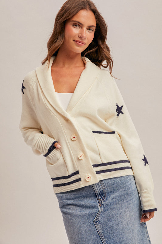 Shawl Collar Puppy Cardigan Sweater