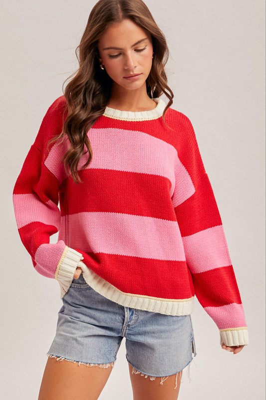 Crew Neckline Fit Pullover Sweater