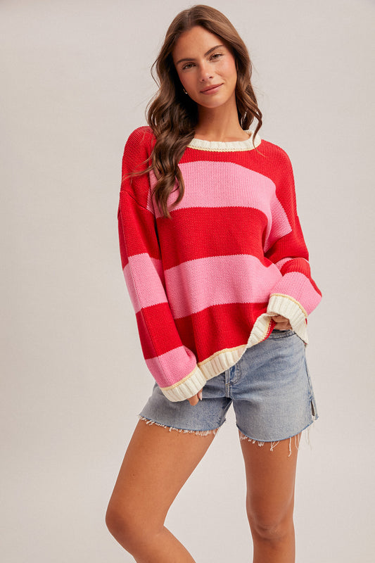 Crew Neckline Fit Pullover Sweater