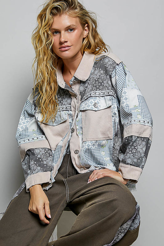 Shirt Collar Long Sleeve Fit Jacket