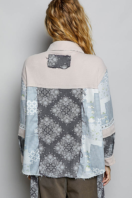Shirt Collar Long Sleeve Fit Jacket