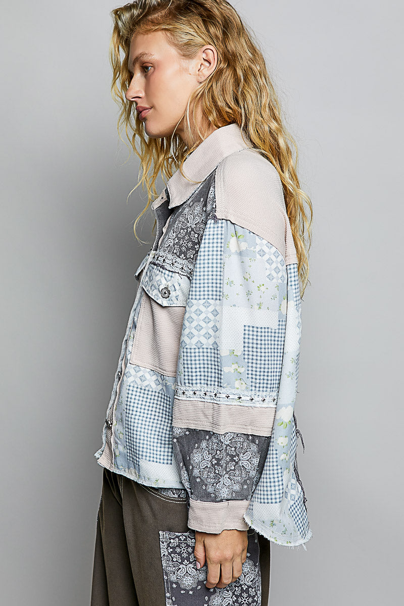 Shirt Collar Long Sleeve Fit Jacket