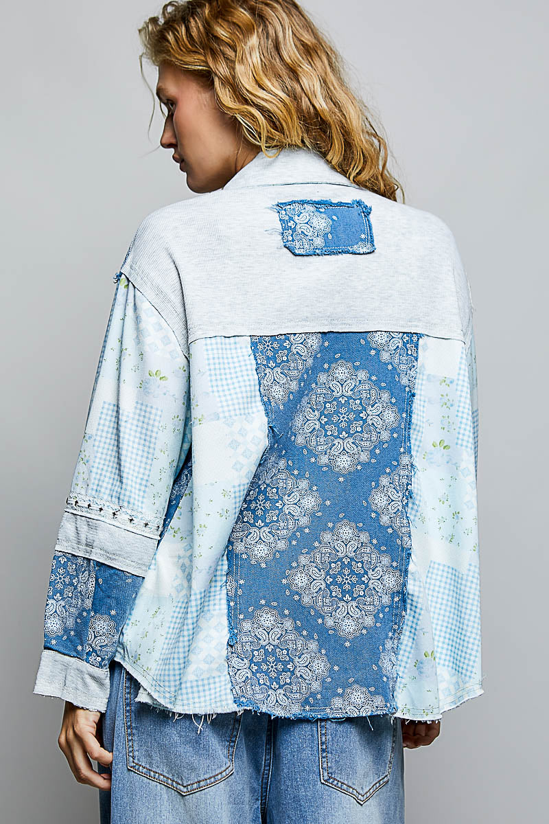 Shirt Collar Long Sleeve Fit Jacket