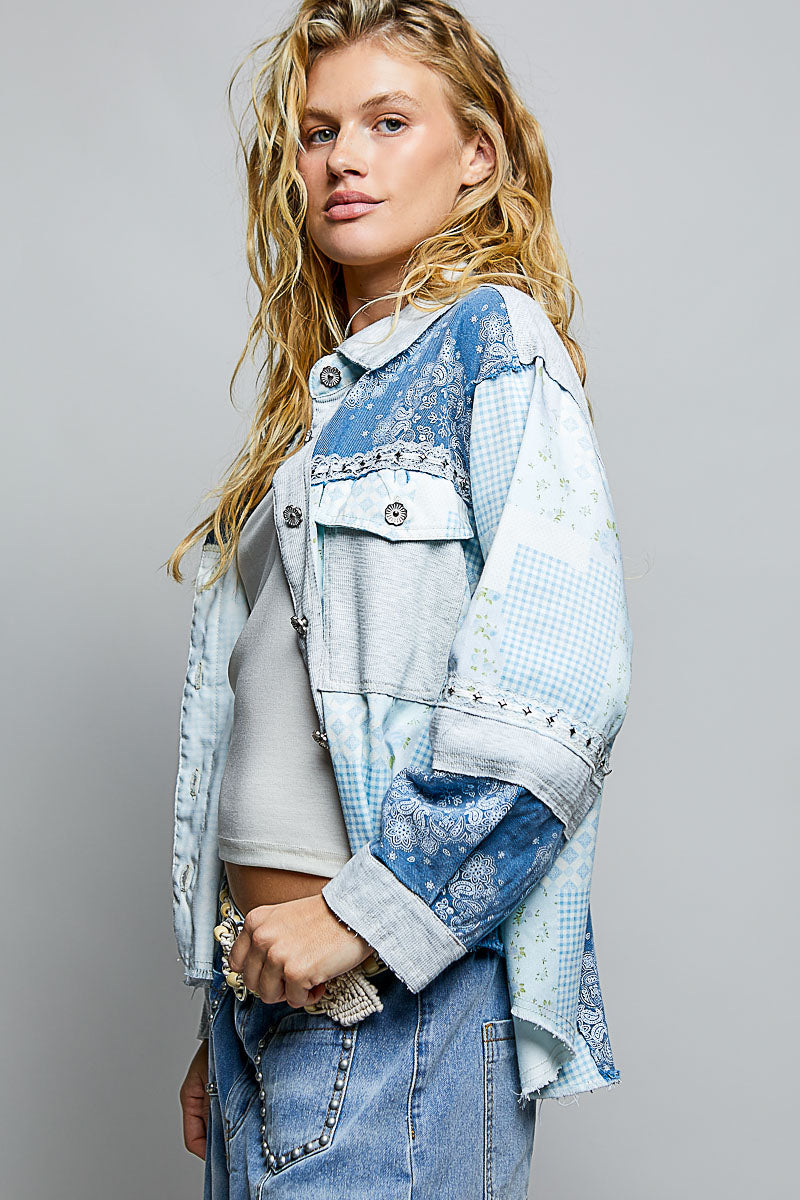 Shirt Collar Long Sleeve Fit Jacket