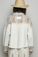 Cropped Jacket w/ Sheer Panels Floral
