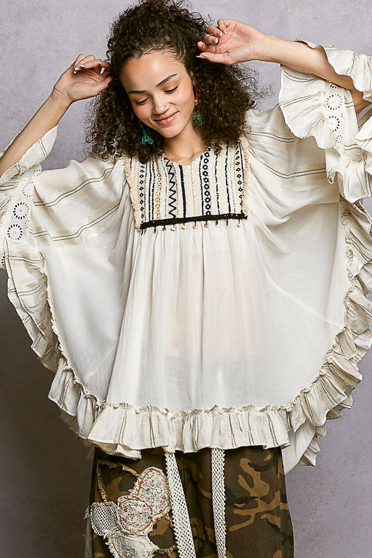 Poncho V-neck Style Top