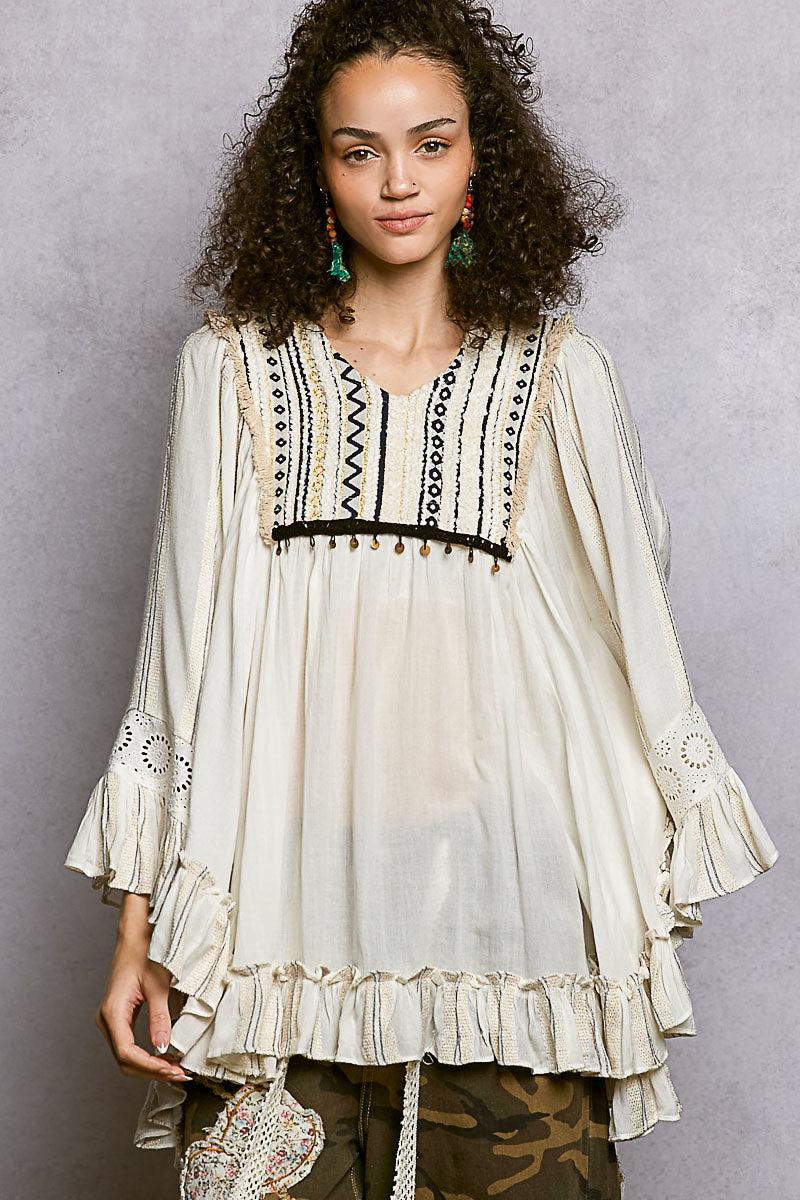 Poncho V-neck Style Top