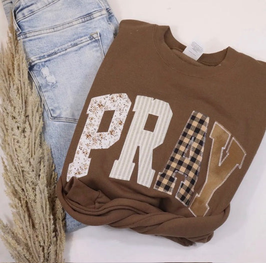 PRAY Patchwork Crewneck