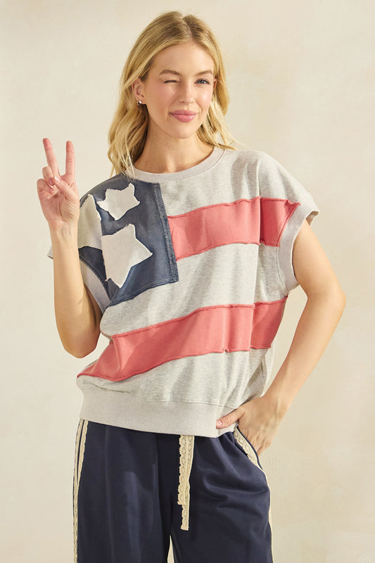 American Flag S/S Top