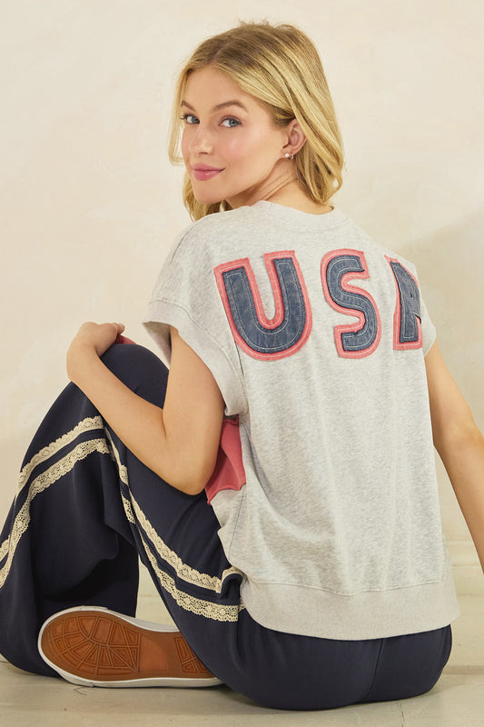 American Flag S/S Top
