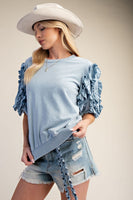 Bubble Ruffled S/S Shirt
