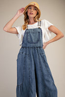 Lace Detailed Washed Overalls
