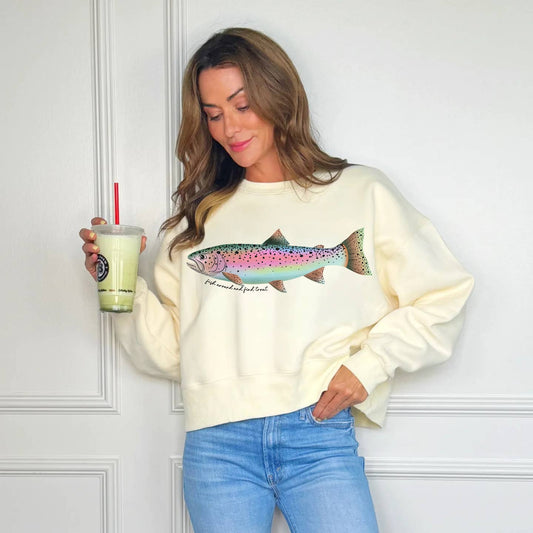 Rainbow Trout Cropped Crewneck