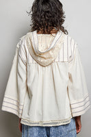 3/4 Lace Hoodie Top
