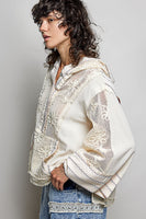 3/4 Lace Hoodie Top
