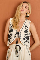 Gauze Embroidered Vest
