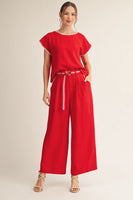 Drop Shoulder Scallopped Top
