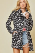 Leopard Zipper Front Jacket