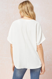 Light Weight Solid V-Neck Top