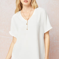 Light Weight Solid V-Neck Top