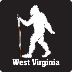Bigfoot w/ Hiking Stick Sticker