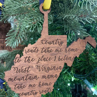 Take Me Home Country Road Ornaments