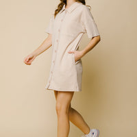 Short Sleeve Knit Shirt Mini Dress
