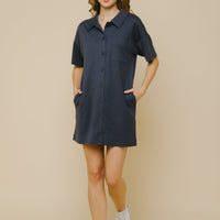 Short Sleeve Knit Shirt Mini Dress