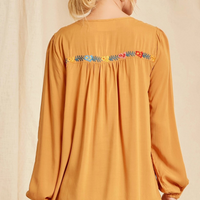 Round Neck Embroidered Blouse