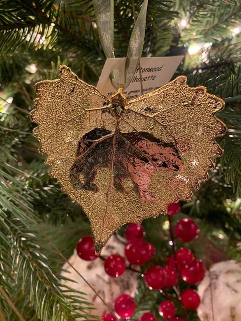 Gold Bear On Cottonwood Ornament