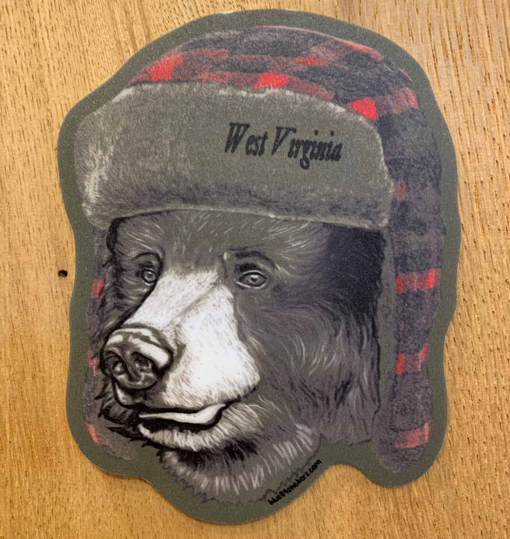 Black Bear w/ Trapper Hat Sticker