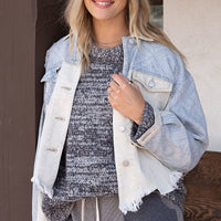 Relaxed Distressed Denim Jacket