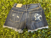 High Rise Distressed Mom Shorts
