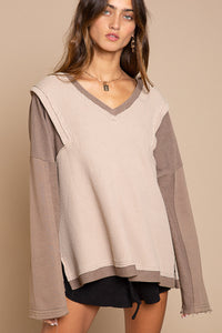 Relaxed V-Neck LS Top